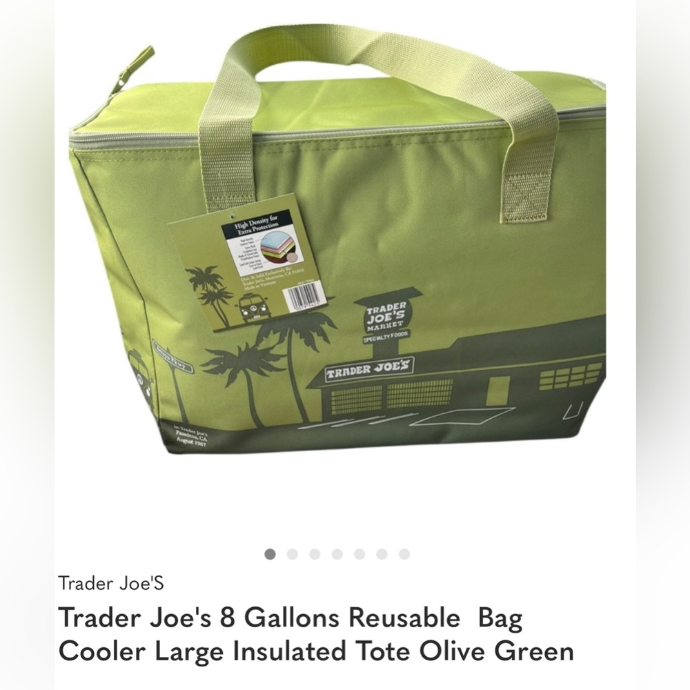 Trader Joe's Olive Green Insulated Tote Bag